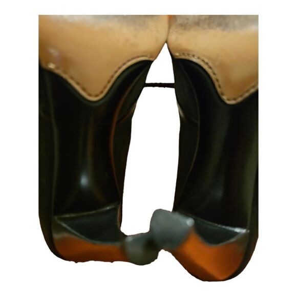 BALLY "Sitelle" Black Pinstriped Cloth Heels‎ - Size 37 1/2 - Picture 7 of 9